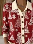 Women Knitted Christmas Long Sleeve Comfy Casual Cardigan