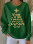 Casual Crew Neck Christmas Sweatshirt