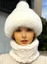 Winter Style All-in-one Hat And Scarf Fleece-lined Thickened Windproof Cold-proof Warm Multi-functional Balaclava For Cycling