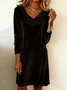 Women Plain Spring/Fall Split Joint Dress Hoodie Long Sleeve Fit & Flare Dress A-Line Dress