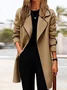 Women Winter Outerwear Urban Color Block Long Sleeve Lapel Collar Jacket