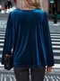 Elegant Plain Cowl Neck Long Sleeve T-shirt