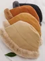 Thickened Fleece-lined Warm Fisherman's Hat For Autumn And Winter Lamb Fleece-lined Bucket Hat, Winter Fleece-lined Rolled Brim Hat