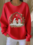 Casual Crew Neck Christmas Sweatshirt
