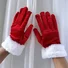 Women's Christmas Gloves With Faux Fur Trim Elastic Party Warm Decoration