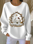 Casual Crew Neck Christmas Sweatshirt