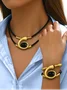 Bohemian Style Spiral Snail-Shaped Acrylic Jewelry Set For Women Necklace And Bracelet Combination