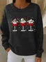 Women Imitation Cashmere Santa Claus Long Sleeve Comfy Vintage Sweater