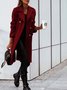 Women Winter Outerwear Casual Split Joint Plain Long Sleeve Shawl Collar Jacket