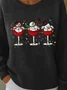 Women Imitation Cashmere Santa Claus Long Sleeve Comfy Vintage Sweater