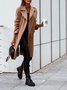 Women Winter Outerwear Casual Split Joint Plain Long Sleeve Shawl Collar Jacket