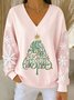 Casual V Neck Christmas Sweatshirt