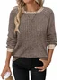 Casual Plain Crew Neck Long Sleeve T-shirt