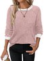 Casual Plain Crew Neck Long Sleeve T-shirt