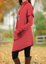 Women Plain Turtleneck Long Sleeve Comfy Casual Midi Dress
