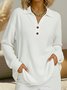Casual Plain Stand Collar Long Sleeve T-shirt