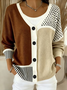 Women Abstract Long Sleeve Comfy Casual Cardigan