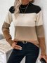 Women Wool-Blend Striped Long Sleeve Comfy Casual Sweater