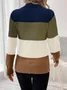Women Wool-Blend Striped Long Sleeve Comfy Casual Sweater
