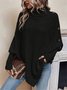 Women Wool/Knitting Plain Long Sleeve Comfy Casual Sweater