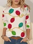 Casual Christmas Crew Neck Long Sleeve T-shirt
