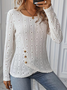 Elegant Plain Crew Neck Long Sleeve T-shirt