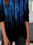 Casual Abstract Crew Neck Long Sleeve T-shirt