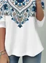 Casual Ethnic Crew Neck Long Sleeve T-shirt