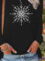 Casual Christmas Crew Neck Long Sleeve T-shirt
