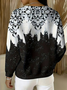 Casual Crew Neck Abstract Sweatshirt Printing