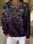 Casual Crew Neck Lace Sweatshirt Printing