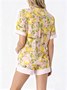 Lapel Collar Casual Lemon Loose Fit Pajama Set