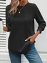 Casual Plain Crew Neck Long Sleeve T-shirt