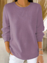 Women Plain Long Sleeve Comfy Casual Printing Sweater