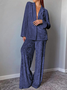 Velvet Plain  Loose Fit Simple Causle Pajama Set