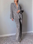 Velvet Plain  Loose Fit Simple Causle Pajama Set