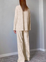 Velvet Plain  Loose Fit Simple Causle Pajama Set