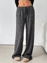 Women Striped Long Elastic Waist Pants Casual Spring/Fall Trousers