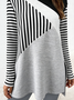 Women Striped Two-Piece Set Daily Long Sleeve Casual Spring/Fall Top With Pants Matching Set