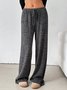 Women Striped Long Elastic Waist Pants Casual Spring/Fall Trousers
