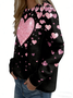 Casual Heart/Cordate Crew Neck Long Sleeve T-shirt