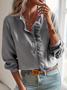 Long Sleeve Striped Regular Loose Shirt For Women