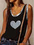 Casual U-Neck Color Block Tank Top