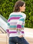 Multicolor Striped Long Sleeve Statement Sweater
