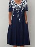Women's Weekend Daily Floral Casual Short Sleeve Pockets A-Line Midi Dress