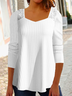 Loose Long Sleeve Plain Tunic T-Shirt