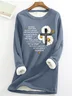 Casual Crew Neck Text Letters Sweatshirt