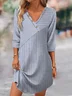 Women Striped V Neck Short Sleeve Comfy Casual Short Dress