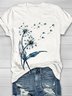 Casual Dandelion Crew Neck Short Sleeve T-shirt