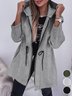 Women's Plain Zipper Regular Loose Jacket